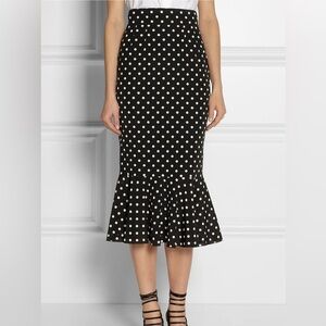 dolce & gabbana silk polka dot skirt